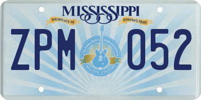 MS license plate ZPM052