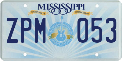 MS license plate ZPM053