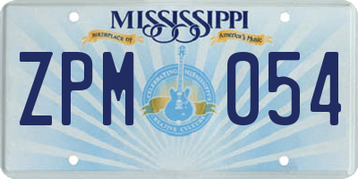 MS license plate ZPM054