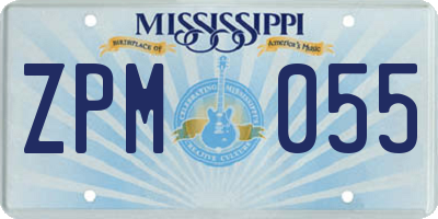 MS license plate ZPM055