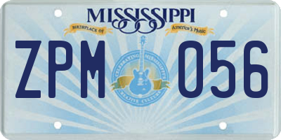 MS license plate ZPM056