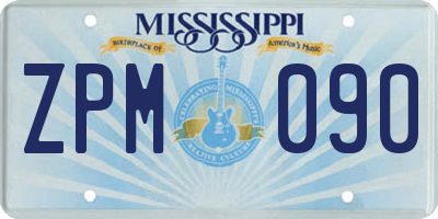 MS license plate ZPM090