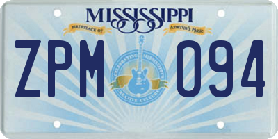 MS license plate ZPM094