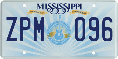 MS license plate ZPM096