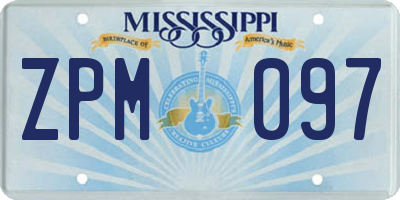 MS license plate ZPM097