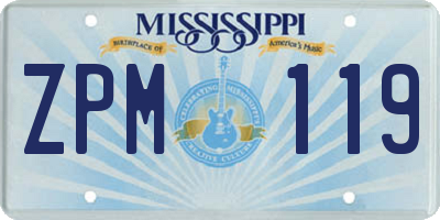 MS license plate ZPM119