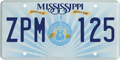 MS license plate ZPM125