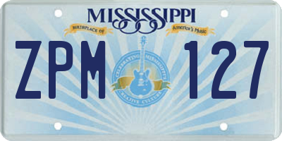 MS license plate ZPM127