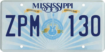 MS license plate ZPM130