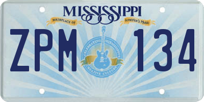 MS license plate ZPM134
