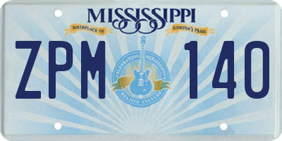 MS license plate ZPM140