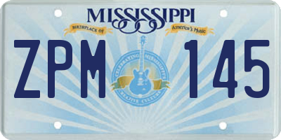 MS license plate ZPM145