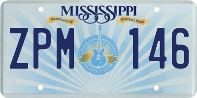 MS license plate ZPM146
