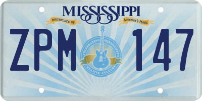 MS license plate ZPM147