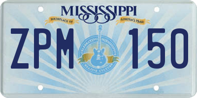 MS license plate ZPM150