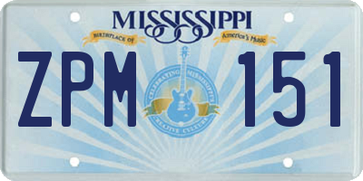 MS license plate ZPM151