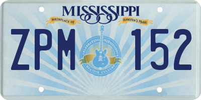 MS license plate ZPM152