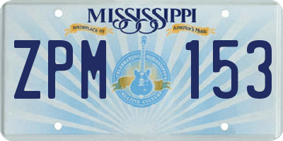 MS license plate ZPM153