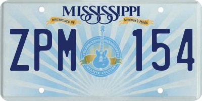 MS license plate ZPM154