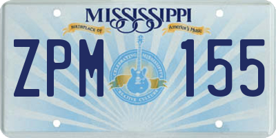 MS license plate ZPM155