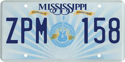 MS license plate ZPM158