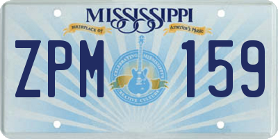 MS license plate ZPM159