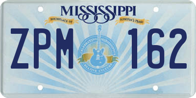 MS license plate ZPM162