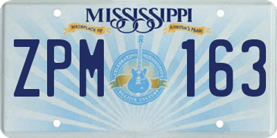 MS license plate ZPM163