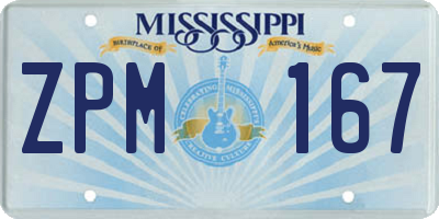 MS license plate ZPM167