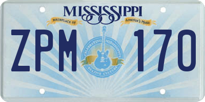 MS license plate ZPM170