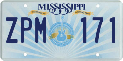 MS license plate ZPM171