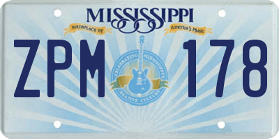 MS license plate ZPM178