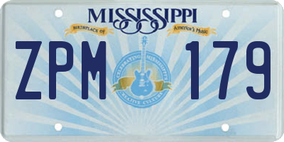 MS license plate ZPM179
