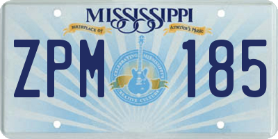 MS license plate ZPM185