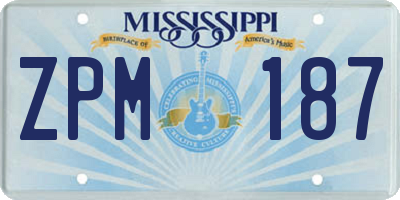 MS license plate ZPM187