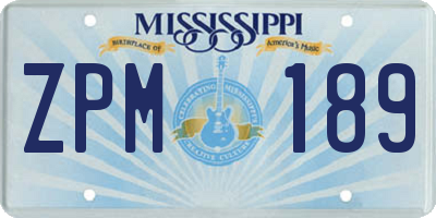 MS license plate ZPM189