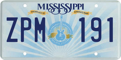 MS license plate ZPM191