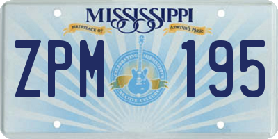 MS license plate ZPM195