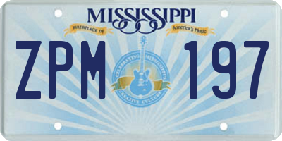 MS license plate ZPM197