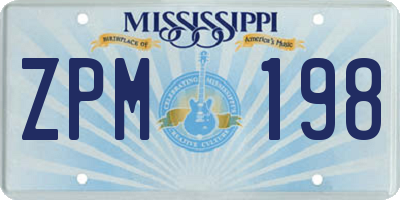 MS license plate ZPM198