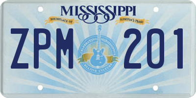 MS license plate ZPM201