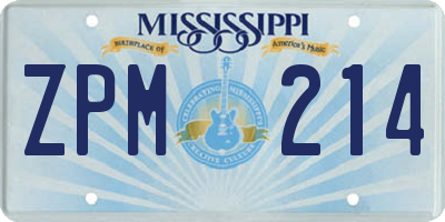 MS license plate ZPM214