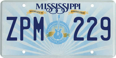 MS license plate ZPM229