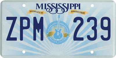 MS license plate ZPM239