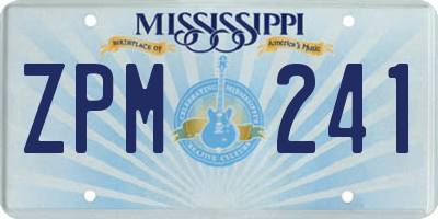 MS license plate ZPM241