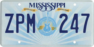 MS license plate ZPM247