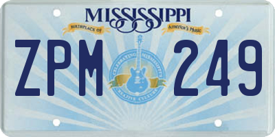 MS license plate ZPM249