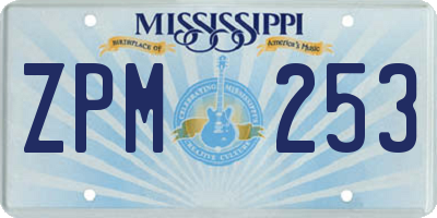 MS license plate ZPM253