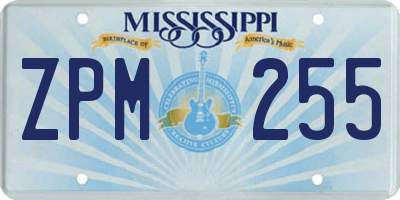 MS license plate ZPM255