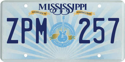 MS license plate ZPM257